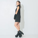 【メール便】リングジップノースリワンピ