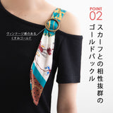 スカーフ付きワンショルリブトップス