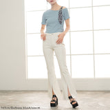 スカーフ付きワンショルリブトップス