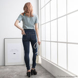 スカーフ付きワンショルリブトップス