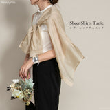 【メール便】開襟シアーチュニックシャツ【R】