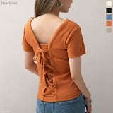 【メール便】バックレースアップテレコトップス