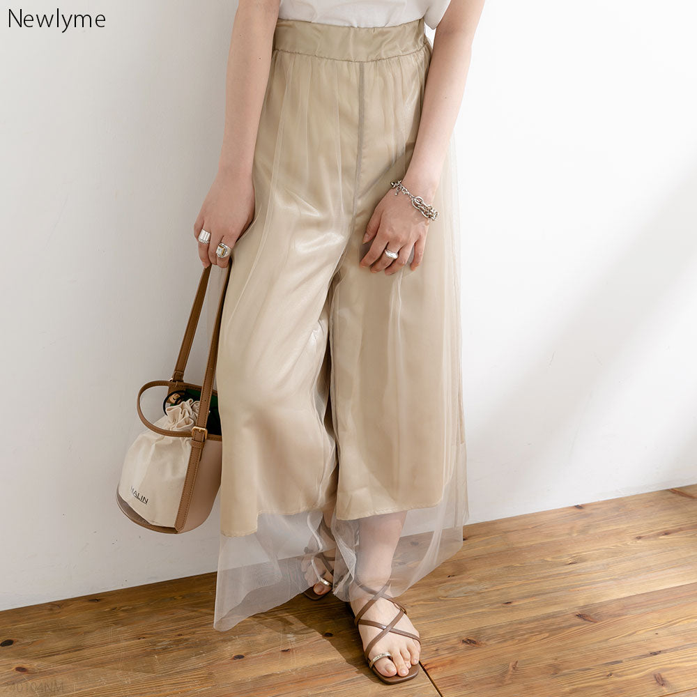 seyto サイズ3 / チュールレイヤードシアーワイドパンツ seyto（セイト）の「Tulle layered sheer wide pants / チュール