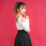 ドレープクロスキャミみせかけカットソートップス