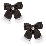 十字架レースフリルツインリボンクリップ