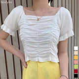 【メール便】フロントギャザーミニトップス【ニット】