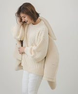 パッチワークケーブルニット