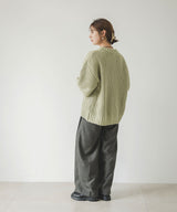 パッチワークケーブルニット