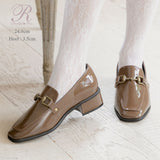 スクエアレディローファーパンプス