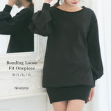 【やみつきとろみ素材】ボンディングゆるピタワンピース