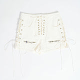 【メール便】レースアップジップショートパンツ