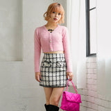 ゴールドボタンツイードスカート