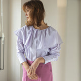 ビッグカラーストライプシャツ