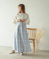 ハイウエストチェックスカート