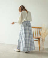 ハイウエストチェックスカート