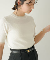 バイカラーハーフスリーブトップス【ニット】