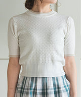 バイカラーハーフスリーブトップス【ニット】