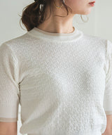 バイカラーハーフスリーブトップス【ニット】