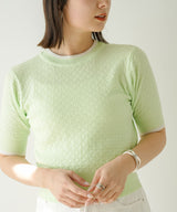 バイカラーハーフスリーブトップス【ニット】