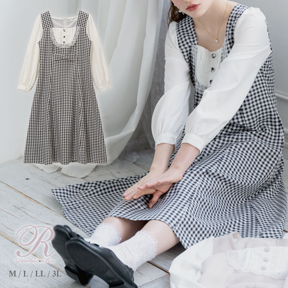 丸いヨークの美ラインワンピース – レディースファッション通販