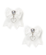 キラキラハートビジュー2個セットリボンクリップ