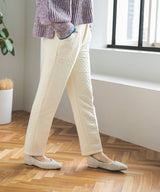 キルティングテーパードセンタープレスパンツ