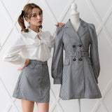 アソートチェック柄台形スカート