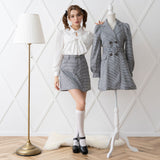 アソートチェック柄台形スカート