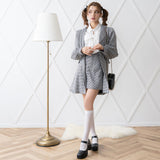 アソートチェック柄台形スカート