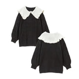 選べる衿&丈ハートケーブルニットワンピース