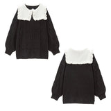 選べる衿&丈ハートケーブルニットワンピース