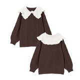 【新春セール】選べる衿&丈ハートケーブルニットワンピース