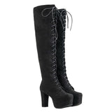 10.5cmヒールレースアップニーハイブーツ【大きいサイズ有】