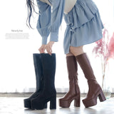 厚底ストレッチフィットロングブーツ【大きいサイズ有】
