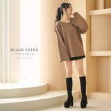 厚底ストレッチフィットロングブーツ【大きいサイズ有】