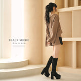 厚底ストレッチフィットロングブーツ【大きいサイズ有】