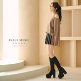 厚底ストレッチフィットロングブーツ【大きいサイズ有】