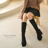 厚底ストレッチフィットロングブーツ【大きいサイズ有】