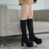 厚底ストレッチフィットロングブーツ【大きいサイズ有】