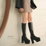 厚底ストレッチフィットロングブーツ【大きいサイズ有】