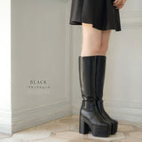 厚底ストレッチフィットロングブーツ【大きいサイズ有】
