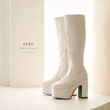 厚底ストレッチフィットロングブーツ【大きいサイズ有】