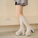 厚底ストレッチフィットロングブーツ【大きいサイズ有】