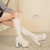 厚底ストレッチフィットロングブーツ【大きいサイズ有】