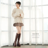 厚底ストレッチフィットロングブーツ【大きいサイズ有】