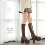 厚底ストレッチフィットロングブーツ【大きいサイズ有】