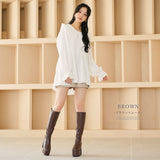 厚底ストレッチフィットロングブーツ【大きいサイズ有】