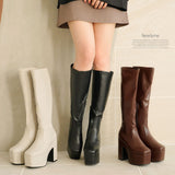 厚底ストレッチフィットロングブーツ【大きいサイズ有】