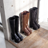 厚底ストレッチフィットロングブーツ【大きいサイズ有】