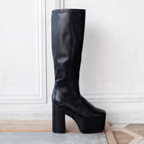 厚底ストレッチフィットロングブーツ【大きいサイズ有】